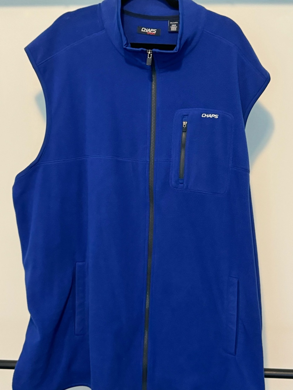 Chaps Blue Full-Zip Fleece Vest